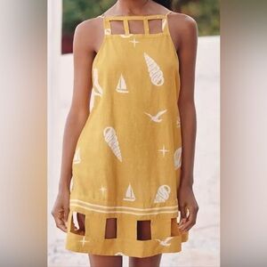 ANTHROPOLOGIE CELANDINE SQUARE-NECK CUTOUT MINI DRESS SIZE S NWT